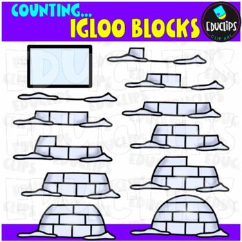 Counting Igloo Blocks Clip Art Bundle  {Educlips Clipart}