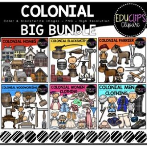 Colonial Clip Art Big Bundle {Educlips Clipart}