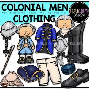 Colonial Men - Clothing Clip Art Bundle {Educlips Clipart}