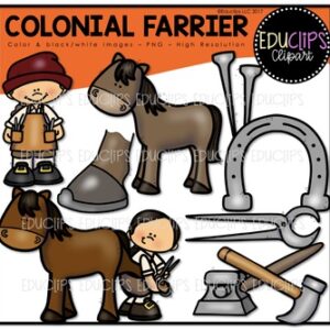 Colonial Farrier Clip Art Bundle {Educlips Clipart}