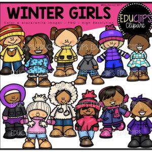 Winter Girls Clip Art Bundle {Educlips Clipart}