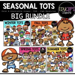 Seasonal Tots Clip Art Big Bundle {Educlips Clipart}