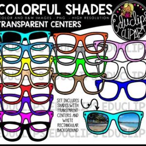 Colorful Shades - Transparent Centers Clip Art Bundle {Educlips Clipart}