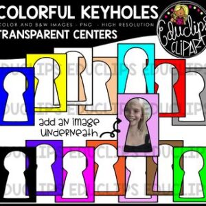 Colorful Keyholes - Transparent Centers Clip Art Bundle