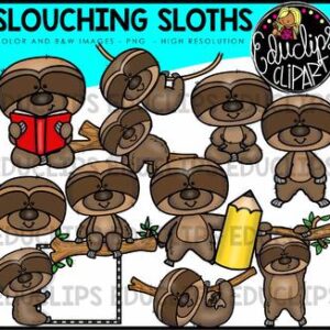 Slouching Sloths Clip Art Bundle {Educlips Clipart}