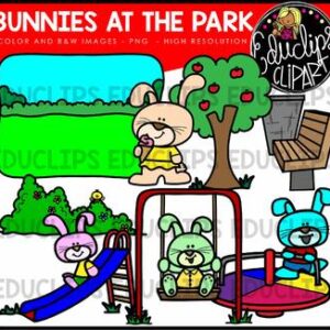 Bunnies At The Park Clip Art Bundle {Educlips Clipart}