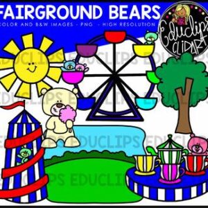 Fairground Bears Clip Art Bundle {Educlips Clipart}