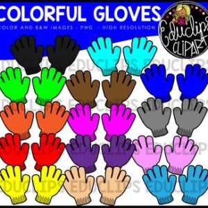 Colorful Gloves Clip Art Bundle {Educlips Clipart}