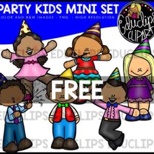 Party Kids Mini Clip Art Bundle {Educlips Clipart}