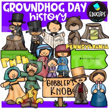 Groundhog Day History Clip Art Bundle {Educlips Clipart}