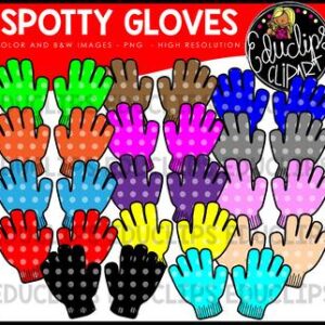 Colorful Spotty Gloves Clip Art Bundle {Educlips Clipart}