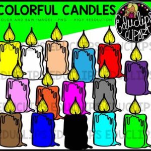 Colorful Candles Clip Art Bundle {Educlips Clipart}