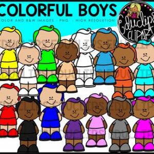 Colorful Boys Clip Art Bundle {Educlips Clipart}