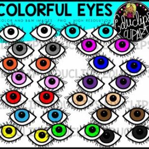 Colorful Eyes Clip Art Bundle {Educlips Clipart}