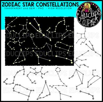 Star Constellations - Zodiac Clip Art Bundle {Educlips Clipart}
