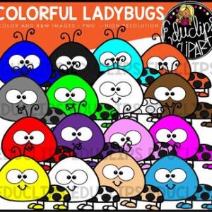 Colorful Ladybugs Clip Art Bundle {Educlips Clipart}