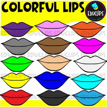 Colorful Lips Clip Art Set {Educlips Clipart}