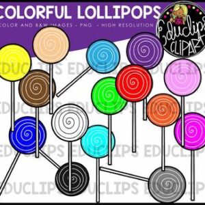 Colorful Lollipop Clip Art Bundle {Educlips Clipart}