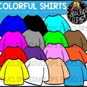 Colorful Long Sleeve Shirts Clip Art Bundle {Educlips Clipart}