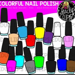 Colorful Nail Polish Clip Art Bundle {Educlips Clipart}