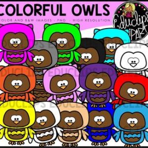 Colorful Owls Clip Art Bundle {Educlips Clipart}