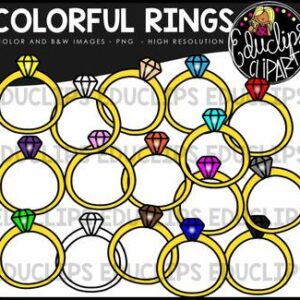 Colorful Rings Clip Art Bundle {Educlips Clipart}