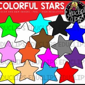 Colorful Stars Clip Art Bundle {Educlips Clipart}