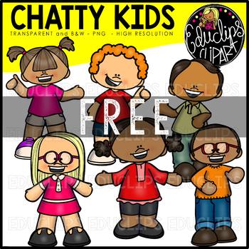 Chatty Kids Clip Art Mini Bundle {Educlips Clipart}