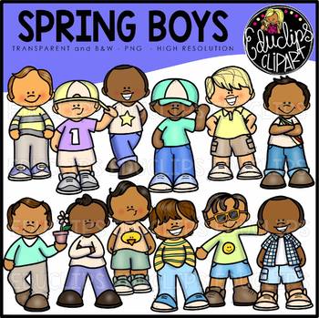 Spring Boys Clip Art Bundle {Educlips Clipart}