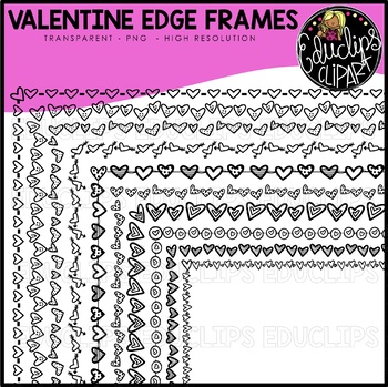 Valentine Edge Frames Clip Art Set {Educlips Clipart}