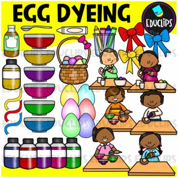 Egg Dyeing Clip Art Set {Educlips Clipart}