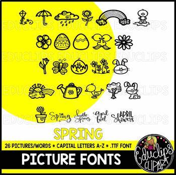 Spring Picture Font {Educlips Clipart}
