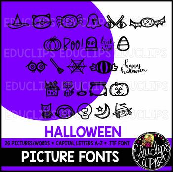 Halloween Picture Font {Educlips Clipart}
