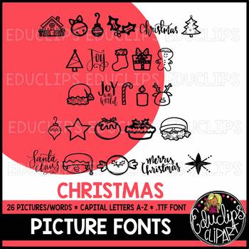Christmas Picture Font {Educlips Clipart}