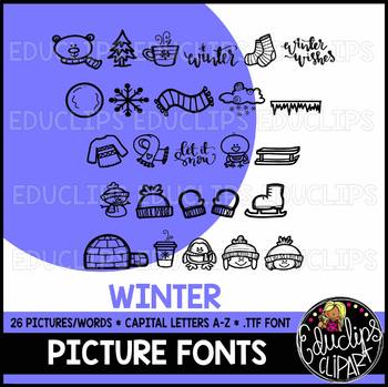 Winter Picture Font {Educlips Clipart}