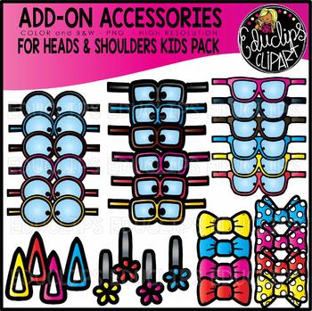 Accessory Pack - for Kids Heads & Shoulders Sets {Educlips Clipart}
