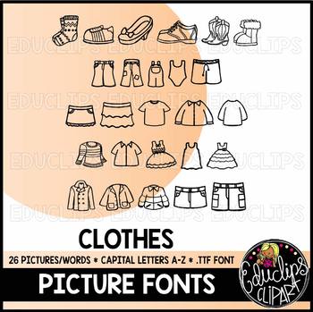 Clothes Picture Font {Educlips Clipart}