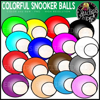 Colorful Snooker Balls Clip Art Set {Educlips clipart}