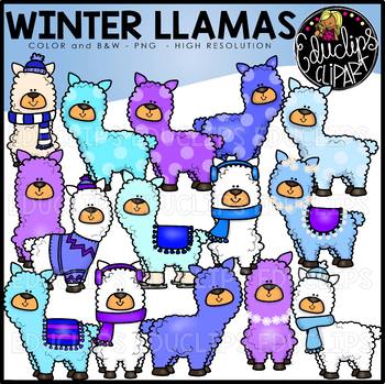Winter Llamas Clip Art Set {Educlips}
