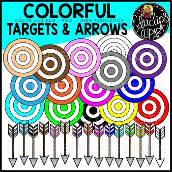Colorful Targets & Arrows Clip Art Set {Educlips Clipart}