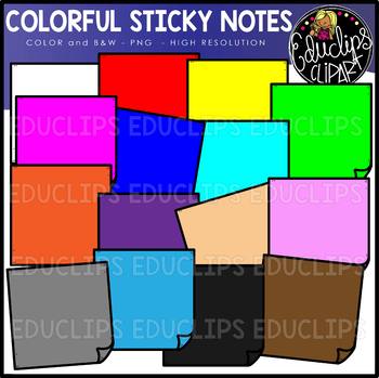 Colorful Sticky Notes Clip Art Set {Educlips Clipart}