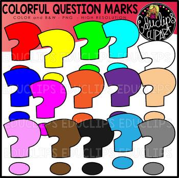 Colorful Question Marks Clip Art Set {Educlips Clipart}