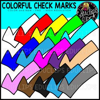 Colorful Check Marks Clip Art Set {Educlips Clipart}