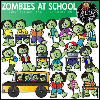 Zombies At School Clip Art Set {Educlips Clipart}