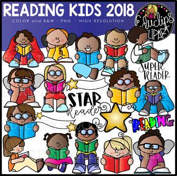 Reading Kids 2018 Clip Art Set {Educlips Clipart}