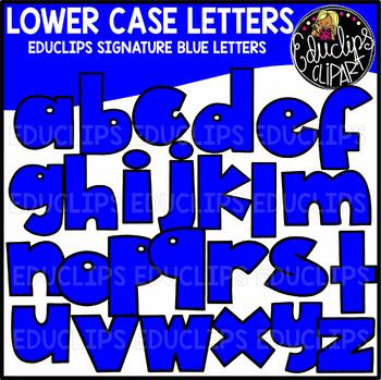 Educlips Signature Lower Case Letters Clip Art - BLUE - {Educlips Clipart}