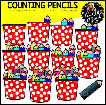 Counting Pencils Clip Art Set {Educlips Clipart}