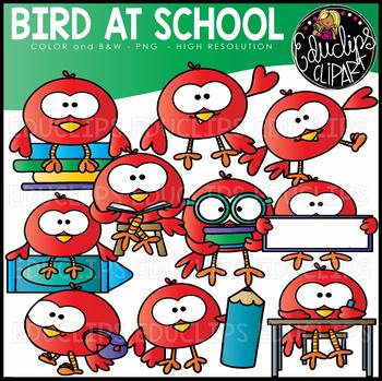 Bird At School Clip Art Set {Educlips Clipart}
