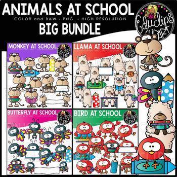 Animals At School Clip Art Big Bundle {Educlips Clipart}