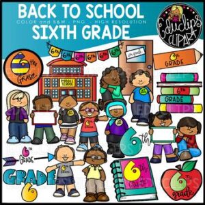 Back To School Sixth Grade Clip Art Set {Educlips Clip Art}